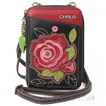 Chala Wallet Crossbody Cell Phone Purse-Women Faux Leather Multicolor Handbag with Adjustable Strap - Red Rose - Burgundy
