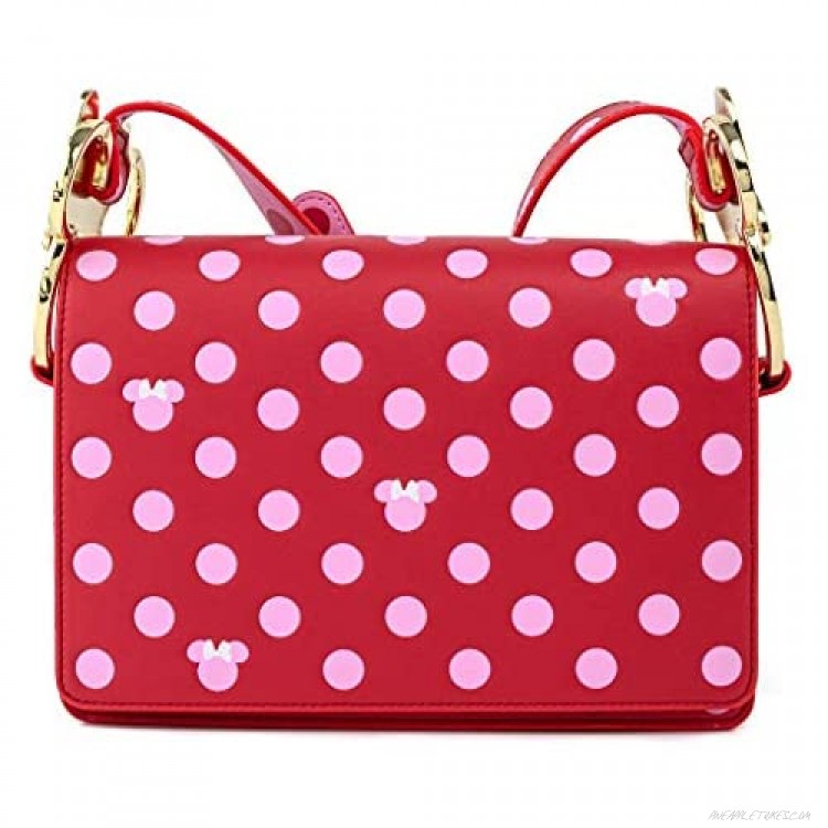 Disney Minnie Mouse Pink Polka Dot Bow Crossbody Bag