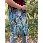 Original Collections Turquoise Embroidered Peace and Sunrise Crossbody Sling Boho Purse Handbag