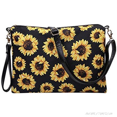 Sunflower Crossbody bag Women Clutch Wristlet Purse with Detachable Adjustable Strap Perfect Crossover bag