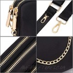 UTO-Crossbody-Bags-for-Women 3 in 1 Multipurpose Shoulder Purse with Detachable Coin Pouch Chain Strap Nylon Black