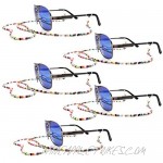 5 Pieces Colorful beads Eyeglass Chains Elegant Eyewear Retainer Beaded Eyeglass Strap Holder