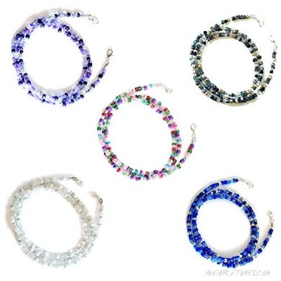 5pcs Colorful Beaded Face Mask Holder Necklace for Kids Mask Lanyard Beads Chain Face Cover Lanyard/Strap (5 color)