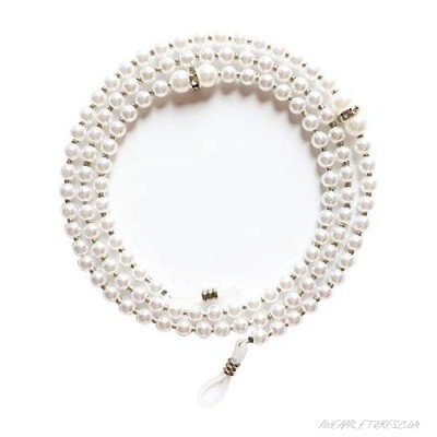 BeneAlways White Pearls Eyeglasses Sunglasses Chain Cord Lanyard Necklace Strap