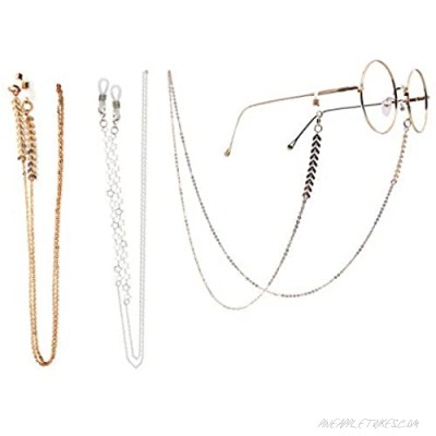 Eyeglass Chain Golden Arrow + Silver Star Reading Eyeglasses Holder Strap Cord for Glasses and Sunglasses 2Pcs