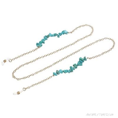 Grannycore Gold and Turquoise Stone Nugget Glasses Chain/Holder [Retro Chic]