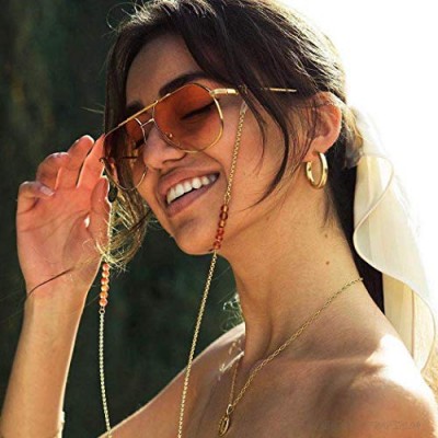 Ursumy Gold Glasses Necklace Natural Stone Eyeglasses Holder Strap Sunglasses Chain Eyewear Retainer for Women