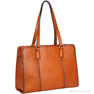 Banuce Full Grain Italian Leather Shoulder Handbag for Women Purse Business Bag