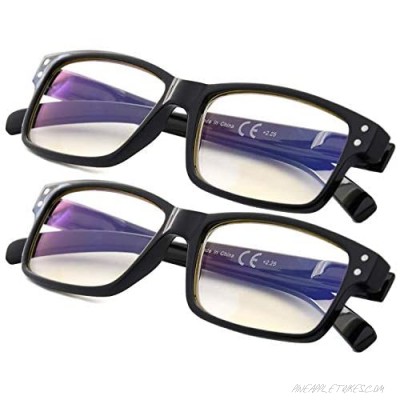 2-PACK Computer Reading Glasses UV Protection Anti Glare Blocking Blue Rays Readers