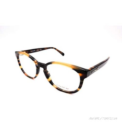 Coach Women's HC6102 Eyeglasses Blk Amber Gltr Varsity Stripe 51mm