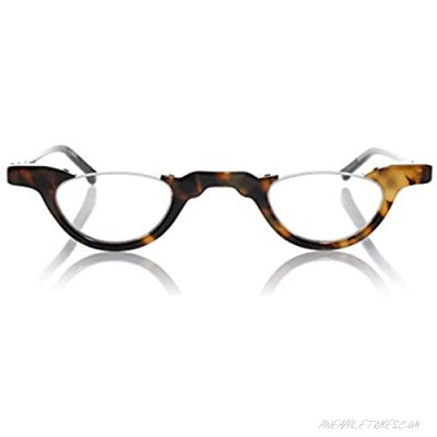 eyebobs Topless Unisex Premium Readers Tokyo Tortoise Front with Black Temples 1.25 Magnification
