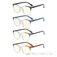 GTSY 4-Pairs Blue Light Blocking Reading Glasses - Cute Large Frame Glasses for Women Anti Glare Eyeglasses