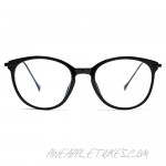 NULOOQ Vintage Round Clear Glasses for Women TR90 & Metal Non-Prescription Eyeglasses Frames Clear Lenses UV Protection