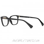 Ralph by Ralph Lauren Women's RA7110 Square Prescription Eyewear Frames Shiny Black/Demo Lens 52 mm
