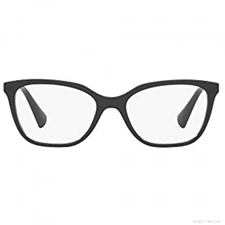 Ralph by Ralph Lauren Women's RA7110 Square Prescription Eyewear Frames Shiny Black/Demo Lens 52 mm