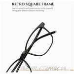 TIJN Retro Square Eyeglasses for Women Men with Blue Light Blocking Lenses Lightweight TR90 Metal Frame
