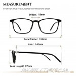 TIJN Retro Square Eyeglasses for Women Men with Blue Light Blocking Lenses Lightweight TR90 Metal Frame