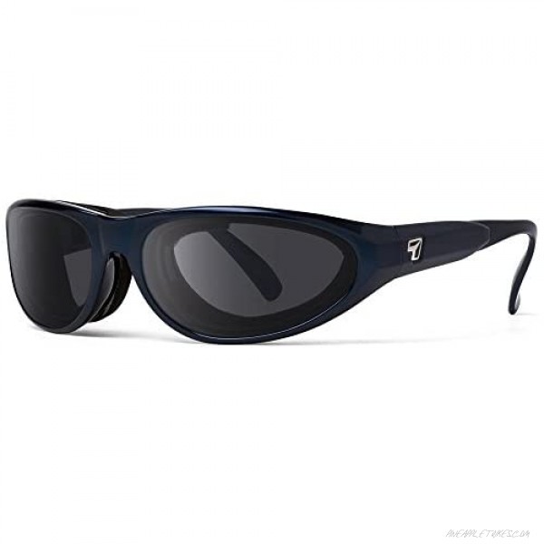 7eye by Panoptx Diablo | Wind Blocking Sunglasses - Midnight Blue Polarized Gray Lenses