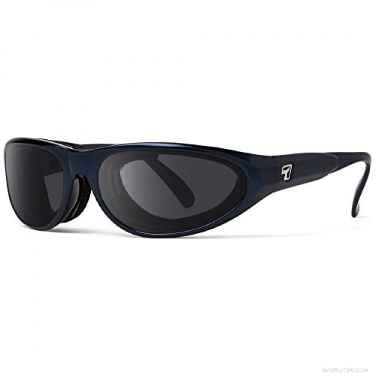 7eye by Panoptx Diablo | Wind Blocking Sunglasses - Midnight Blue Polarized Gray Lenses