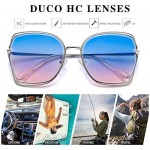 DUCO Oversized Fashion Sunglasses for Women Colorful UV Protection Lens Trendy Retro Designer Sunglasses DC1226