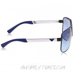 Emporio Armani EA2064 32248F Matte Black/Blue EA2064 Square Pilot Sunglasses