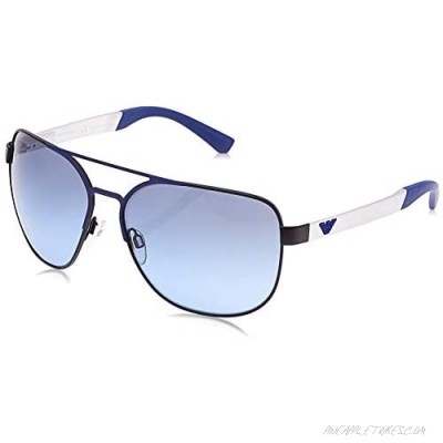 Emporio Armani EA2064 32248F Matte Black/Blue EA2064 Square Pilot Sunglasses