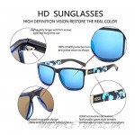 LECKIRUT Vintage Square Polarized Sunglasses for Men Women Classic Retro Trendy Stylish Shades