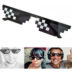 Nicknocks Men Women MLG Pixelated Sunglasses Thug Life Party Eyeglasses Mosaic Vintage Eye Wear