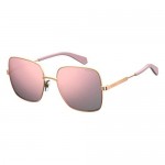 Polaroid Sunglasses Women's PLD6060/S Square Sunglasses Gold Pink/Polarized Gray Rose Gold 57mm 19mm