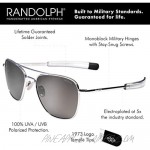 Randolph USA | 23k White Gold Classic Aviator Sunglasses for Men or Women Polarized 100% UV