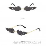 Sunglasses Unisex Flame Teen Girls Eyewear Novelty Rimless Small Face Glasses