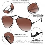 WOWSUN Classic Polarized Aviator Sunglasses for Women Men with Case