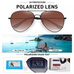 WOWSUN Classic Polarized Aviator Sunglasses for Women Men with Case
