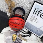 Basketball Shaped Handbags Purse Tote Round Shoulder Messenger Cross Body PU Leather Cute Bag Adjustable Strap for Women Girls (Red)
