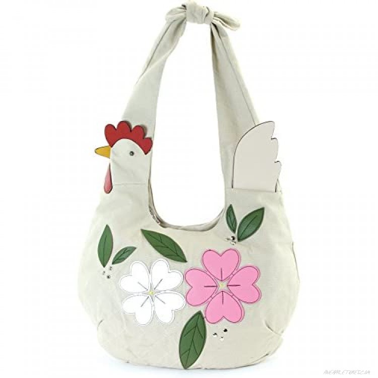 Floral Chicken Hobo in Canvas Material