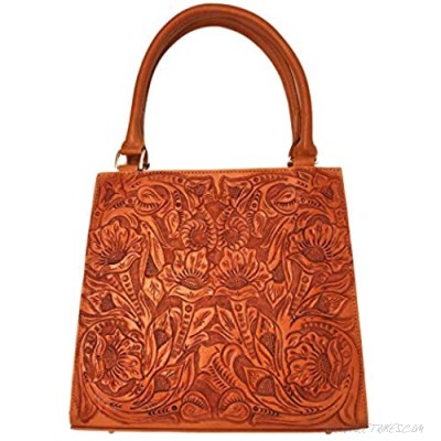Helena Vintage Floral Artisan Leather Handmade Shoulder Handbag Designer Gift for Women