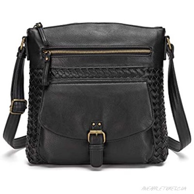 KouLi Buir Crossbody Bags for Women - Leather Purse Medium Lightweight Shoulder Handbags Sling Bag Multi Pocket…