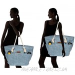Malirona Large Canvas Beach Bag Shoulder Bags 6 pockets 44L Weekend Holiday Perfect Bag