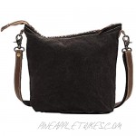 Myra Bag Indigo Upcycled Canvas & Leather Shoulder Bag S-1451