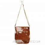 Myra Bag Nut Brown Upcycled Canvas & Cowhide Shoulder Bag S-1463