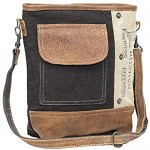 Myra Bags Peace Pocket Upcycled Canvas & Denim Shoulder Bag S-0895
