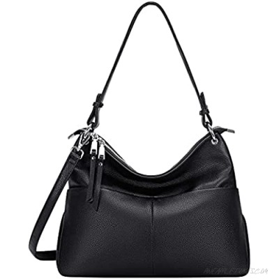 OVER EARTH Genuine Leather Shoulder Handbags for Women Hobo Bag Ladies Crossbody Purse