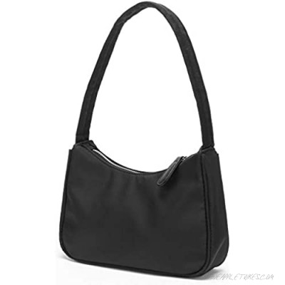 SAVIPOP Small Nylon Shoulder Bags for Women Waterproof Mini Handbag Retro Underarm bag Lightweight Clutch Purse with Zipper