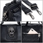 UTO Women Skull Tote Bag Rivet Studded Handbag PU Leather Purse Shoulder Bags 385C