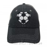 Cocomo Soul Embroidered Soccer Heart Mesh Trucker Style Hat Cap Soccer Mom Gift Mothers Day Dark Grey
