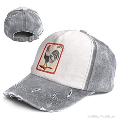 Fashion Vintage Hat Rooster Adjustable Dad Hat Baseball Cowboy Cap