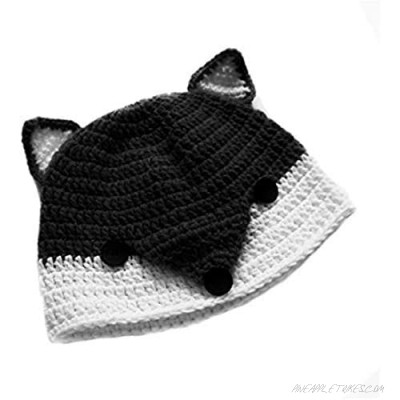 ALLDECOR Handmade Knit Funny Fox Ear Hat Women Winter Halloween Custome Beanie