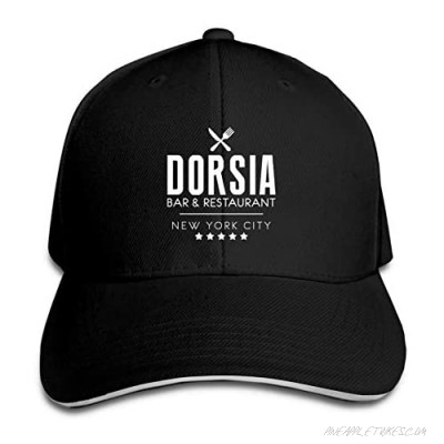 Dorsia Bar and Restaurant Peaked Cap Outdoor Traveling Adjustable Sandwich Hat Baseball Cap