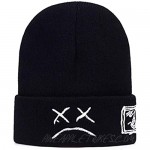 IADZ Hat Crying face Embroidery Beanie hat Men and Women sad boy face Knitted hat Winter Hip hop Beanie Fashion ski hat