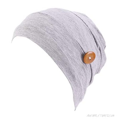 KESYOO Women Elastic Chemo Cap with Buttons for Face Cover Cancer Beanie Turban Sleep Hair Loss Hats Head Wraps
